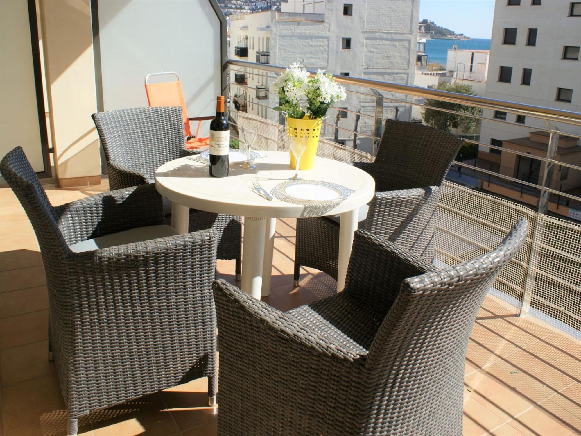 Apartamento En Roses A 2 Min De La Playa Con Vistas Al Mar Av-18 Girona Bagian luar foto